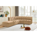  Manufacturer Color_Camel -- Arc 127" Camel Velvet Upholstered 5 pc Modular Sectional IMAGE 3