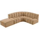  Manufacturer Color_Camel -- Arc 127" Camel Velvet Upholstered 5 pc Modular Sectional IMAGE 8
