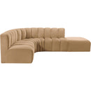  Manufacturer Color_Camel -- Arc 127" Camel Velvet Upholstered 5 pc Modular Sectional IMAGE 9