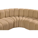  Manufacturer Color_Camel -- Arc 145" Camel Velvet Upholstered 6 pc Modular Sectional IMAGE 10