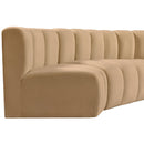  Manufacturer Color_Camel -- Arc 145" Camel Velvet Upholstered 6 pc Modular Sectional IMAGE 11