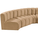  Manufacturer Color_Camel -- Arc 145" Camel Velvet Upholstered 6 pc Modular Sectional IMAGE 12