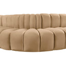 Meridian Arc Camel Velvet 6 pc Modular Sectional IMAGE 13