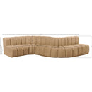  Manufacturer Color_Camel -- Arc 145" Camel Velvet Upholstered 6 pc Modular Sectional IMAGE 14