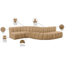  Manufacturer Color_Camel -- Arc 145" Camel Velvet Upholstered 6 pc Modular Sectional IMAGE 15