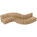  Manufacturer Color_Camel -- Arc 145" Camel Velvet Upholstered 6 pc Modular Sectional IMAGE 4