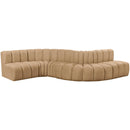  Manufacturer Color_Camel -- Arc 145" Camel Velvet Upholstered 6 pc Modular Sectional IMAGE 5