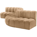  Manufacturer Color_Camel -- Arc 145" Camel Velvet Upholstered 6 pc Modular Sectional IMAGE 7