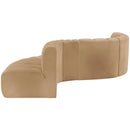  Manufacturer Color_Camel -- Arc 145" Camel Velvet Upholstered 6 pc Modular Sectional IMAGE 8