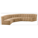  Manufacturer Color_Camel -- Arc 151" Camel Velvet Upholstered 6 pc Modular Sectional IMAGE 12