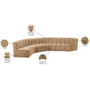  Manufacturer Color_Camel -- Arc 151" Camel Velvet Upholstered 6 pc Modular Sectional IMAGE 13