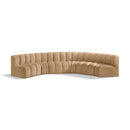  Manufacturer Color_Camel -- Arc 151" Camel Velvet Upholstered 6 pc Modular Sectional IMAGE 1