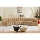  Manufacturer Color_Camel -- Arc 151" Camel Velvet Upholstered 6 pc Modular Sectional IMAGE 2