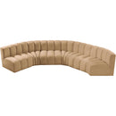  Manufacturer Color_Camel -- Arc 151" Camel Velvet Upholstered 6 pc Modular Sectional IMAGE 4
