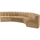  Manufacturer Color_Camel -- Arc 151" Camel Velvet Upholstered 6 pc Modular Sectional IMAGE 6