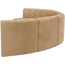  Manufacturer Color_Camel -- Arc 151" Camel Velvet Upholstered 6 pc Modular Sectional IMAGE 7