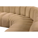  Manufacturer Color_Camel -- Arc 151" Camel Velvet Upholstered 6 pc Modular Sectional IMAGE 8