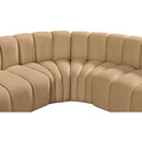  Manufacturer Color_Camel -- Arc 151" Camel Velvet Upholstered 6 pc Modular Sectional IMAGE 9