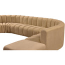  Manufacturer Color_Camel -- Arc 146" Camel Velvet Upholstered 6 pc Modular Sectional IMAGE 10