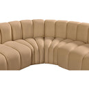 Meridian Arc Camel Velvet 6 pc Modular Sectional IMAGE 12