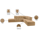  Manufacturer Color_Camel -- Arc 146" Camel Velvet Upholstered 6 pc Modular Sectional IMAGE 14