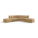 Manufacturer Color_Camel -- Arc 146" Camel Velvet Upholstered 6 pc Modular Sectional IMAGE 1