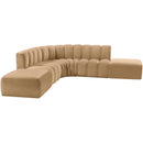  Manufacturer Color_Camel -- Arc 146" Camel Velvet Upholstered 6 pc Modular Sectional IMAGE 5