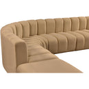  Manufacturer Color_Camel -- Arc 146" Camel Velvet Upholstered 6 pc Modular Sectional IMAGE 8