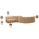  Manufacturer Color_Camel -- Arc 145" Camel Velvet Upholstered 6 pc Modular Sectional IMAGE 11