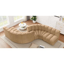  Manufacturer Color_Camel -- Arc 145" Camel Velvet Upholstered 6 pc Modular Sectional IMAGE 2