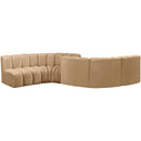  Manufacturer Color_Camel -- Arc 145" Camel Velvet Upholstered 6 pc Modular Sectional IMAGE 3