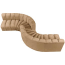  Manufacturer Color_Camel -- Arc 145" Camel Velvet Upholstered 6 pc Modular Sectional IMAGE 4