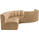 Meridian Arc Camel Velvet 6 pc Modular Sectional IMAGE 5