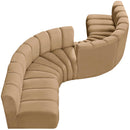  Manufacturer Color_Camel -- Arc 145" Camel Velvet Upholstered 6 pc Modular Sectional IMAGE 6