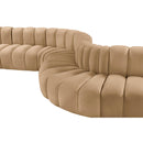  Manufacturer Color_Camel -- Arc 145" Camel Velvet Upholstered 6 pc Modular Sectional IMAGE 8