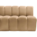  Manufacturer Color_Camel -- Arc 145" Camel Velvet Upholstered 6 pc Modular Sectional IMAGE 9