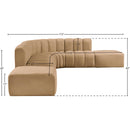Meridian Arc Camel Velvet 7 pc Modular Sectional IMAGE 13