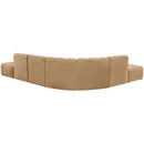 Meridian Arc Camel Velvet 7 pc Modular Sectional IMAGE 3