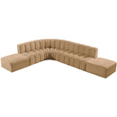  Manufacturer Color_Camel -- Arc 172" Camel Velvet Upholstered 7 pc Modular Sectional IMAGE 4