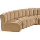  Manufacturer Color_Camel -- Arc 162" Camel Velvet Upholstered 7 pc Modular Sectional IMAGE 11