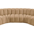  Manufacturer Color_Camel -- Arc 162" Camel Velvet Upholstered 7 pc Modular Sectional IMAGE 12