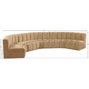  Manufacturer Color_Camel -- Arc 162" Camel Velvet Upholstered 7 pc Modular Sectional IMAGE 14