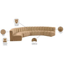  Manufacturer Color_Camel -- Arc 162" Camel Velvet Upholstered 7 pc Modular Sectional IMAGE 15