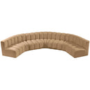  Manufacturer Color_Camel -- Arc 162" Camel Velvet Upholstered 7 pc Modular Sectional IMAGE 4