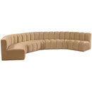  Manufacturer Color_Camel -- Arc 162" Camel Velvet Upholstered 7 pc Modular Sectional IMAGE 5