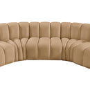  Manufacturer Color_Camel -- Arc 170" Camel Velvet Upholstered 7 pc Modular Sectional IMAGE 13