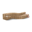 Meridian Arc Camel Velvet 7 pc Modular Sectional IMAGE 1