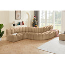  Manufacturer Color_Camel -- Arc 170" Camel Velvet Upholstered 7 pc Modular Sectional IMAGE 2