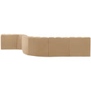 Meridian Arc Camel Velvet 7 pc Modular Sectional IMAGE 3