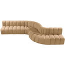 Manufacturer Color_Camel -- Arc 170" Camel Velvet Upholstered 7 pc Modular Sectional IMAGE 4